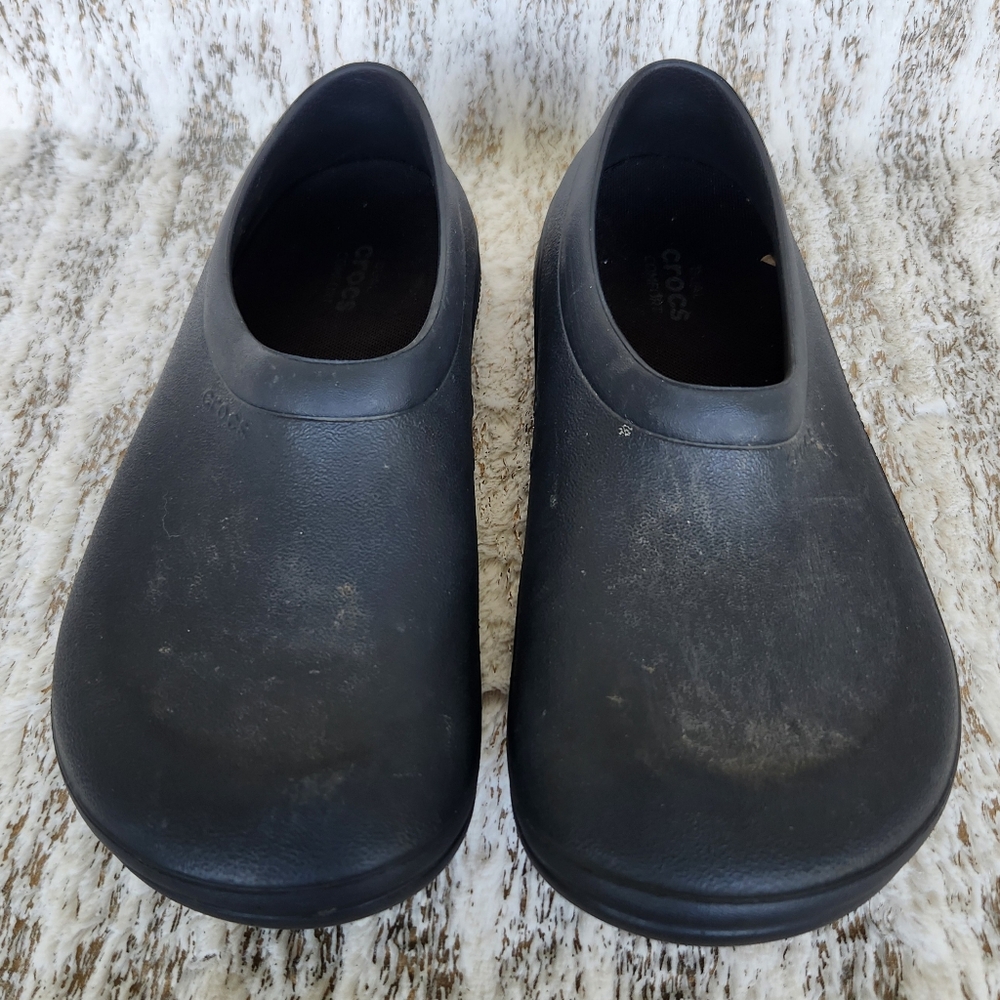 CROCS "On the Clock Slip On" Work Clogs Black Unisex Women's Size 10 Mens Size 8 - Picture 3 of 12